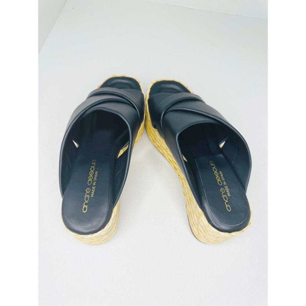 Andre Assous Calesa Navy Espadrille Sandals Crossover Slip On Women 38 - Picture 8 of 10